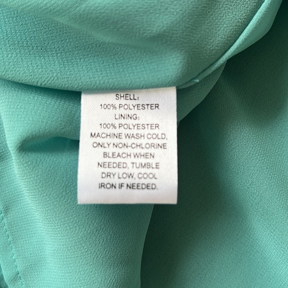 LOFT Teal Green Ruched Neckline Sleeveless Fully Lined Dress Size 8 NWT - Picture 8 of 12